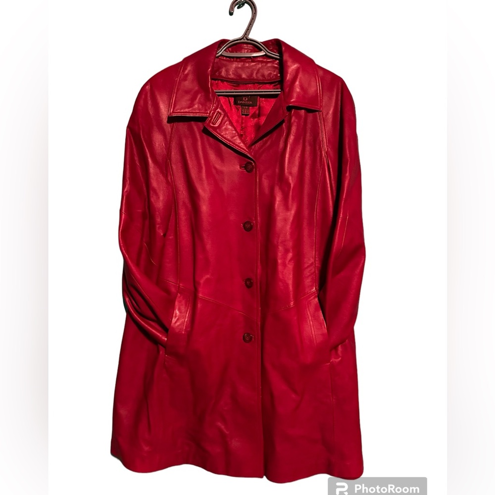 Daniel Leather Red Trench coat